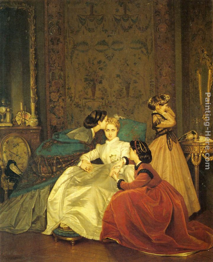 The Reluctant Bride painting - Auguste Toulmouche The Reluctant Bride art painting